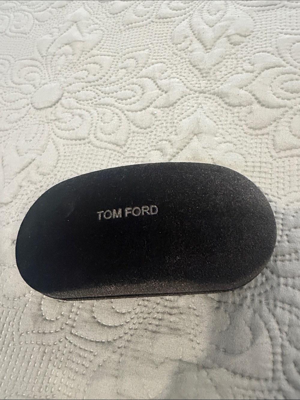 Tom Ford Black Velvet Sunglasses Case with White Logo